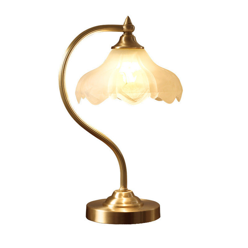 American Pure Copper Petal-Shaped Table Lamp