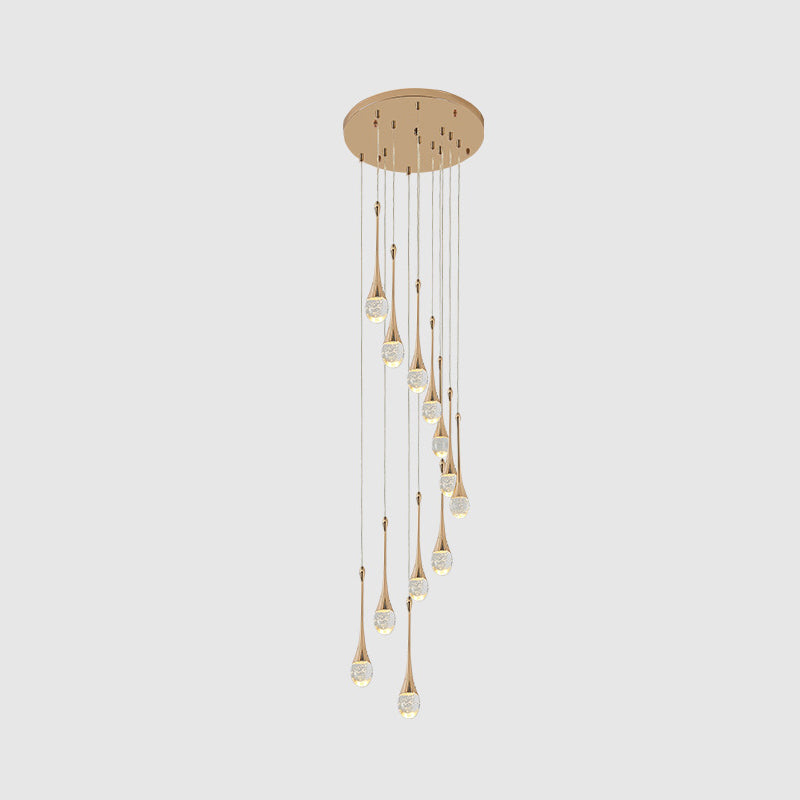 Teardrop Staircase Crystal Chandelier