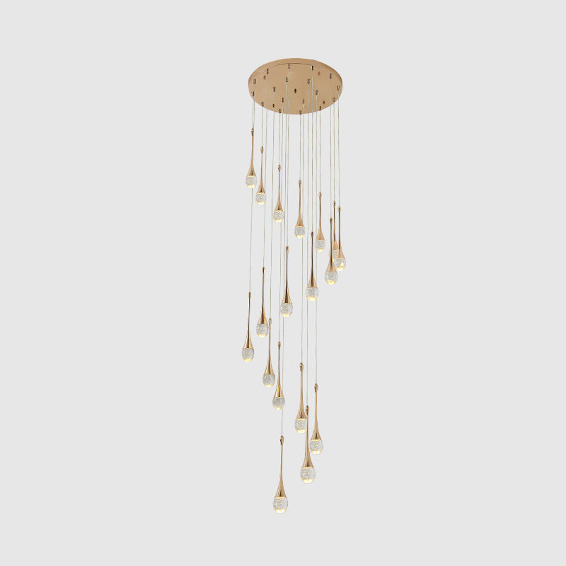 Teardrop Staircase Crystal Chandelier