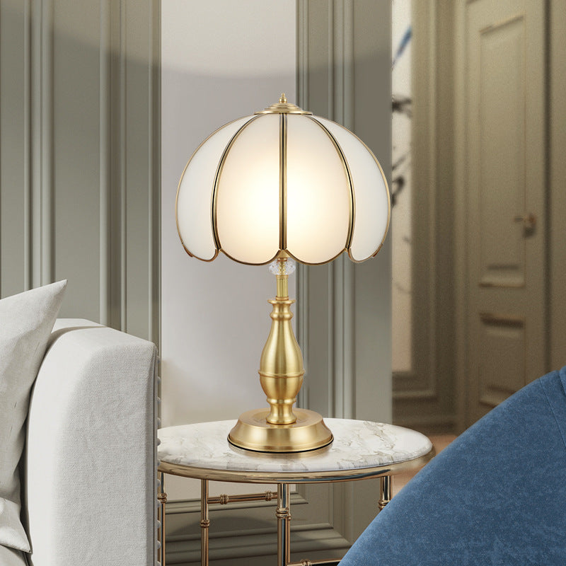 American Pure Copper Frosted Glass Table Lamp