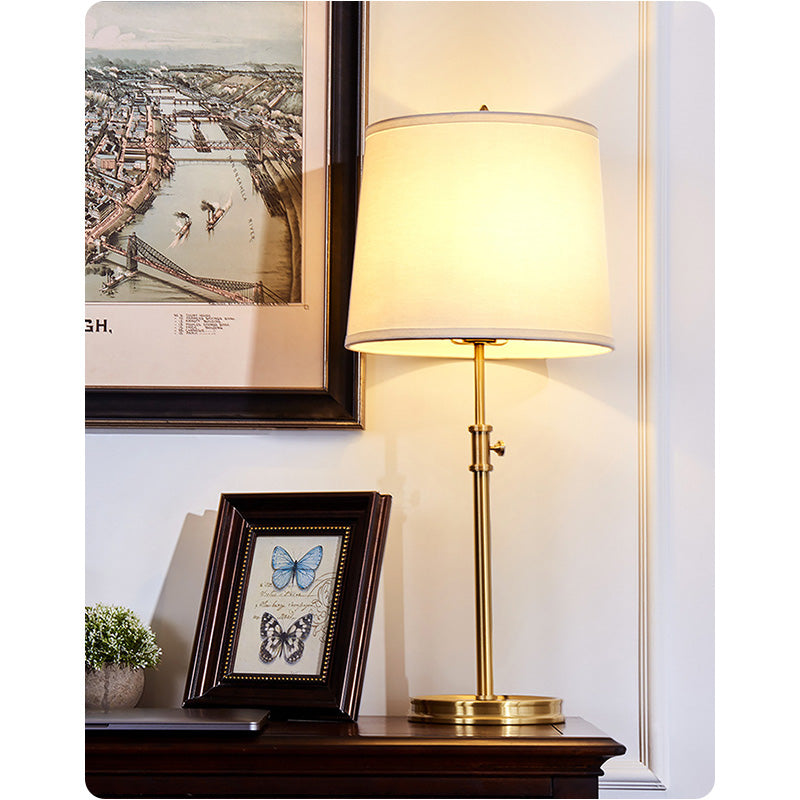 American Style Pure Copper Adjustable Table Lamp