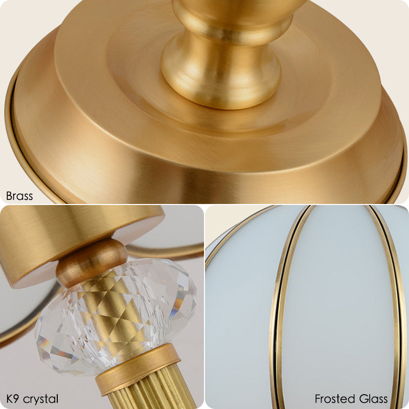 American Pure Copper Frosted Glass Table Lamp