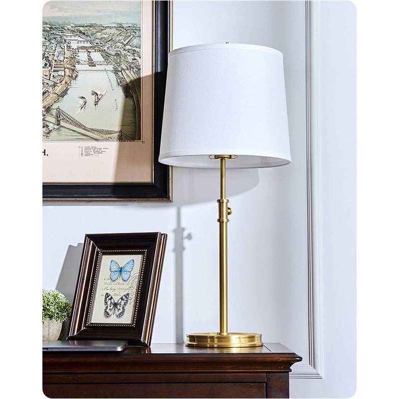 American Style Pure Copper Adjustable Table Lamp