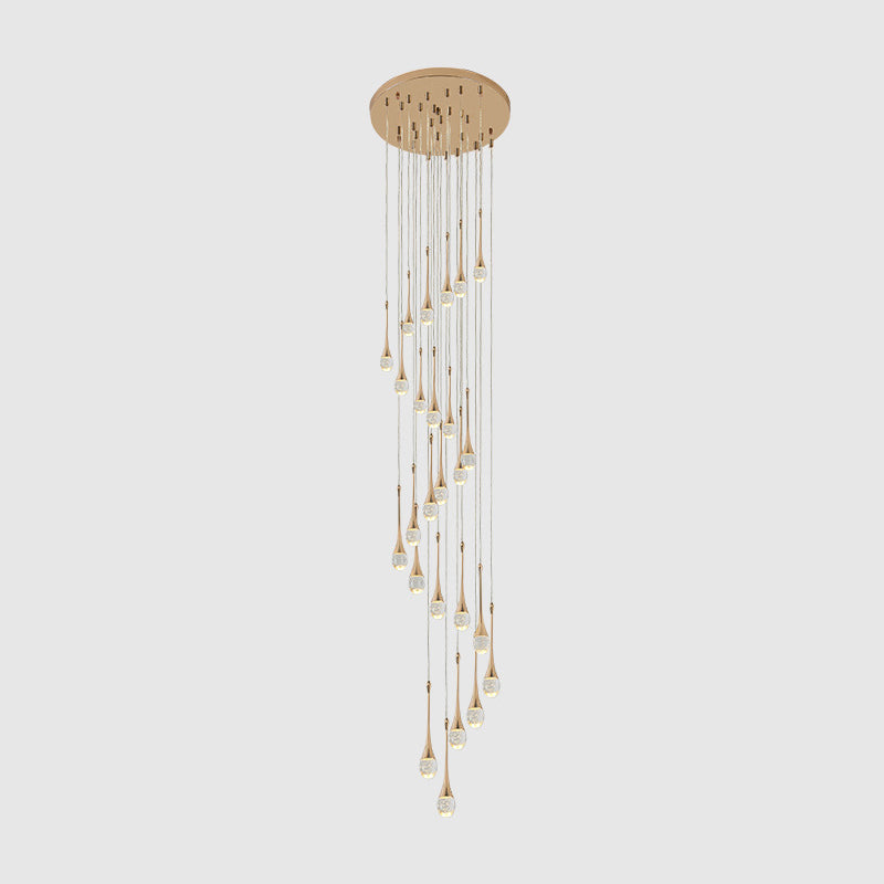 Teardrop Staircase Crystal Chandelier