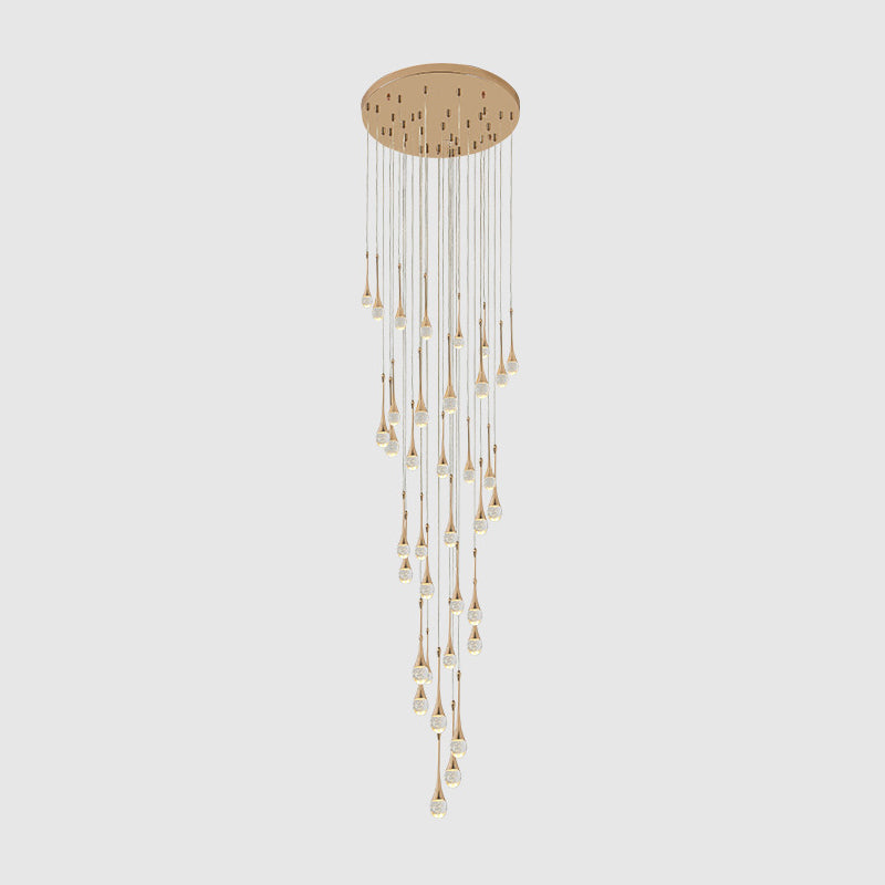 Teardrop Staircase Crystal Chandelier