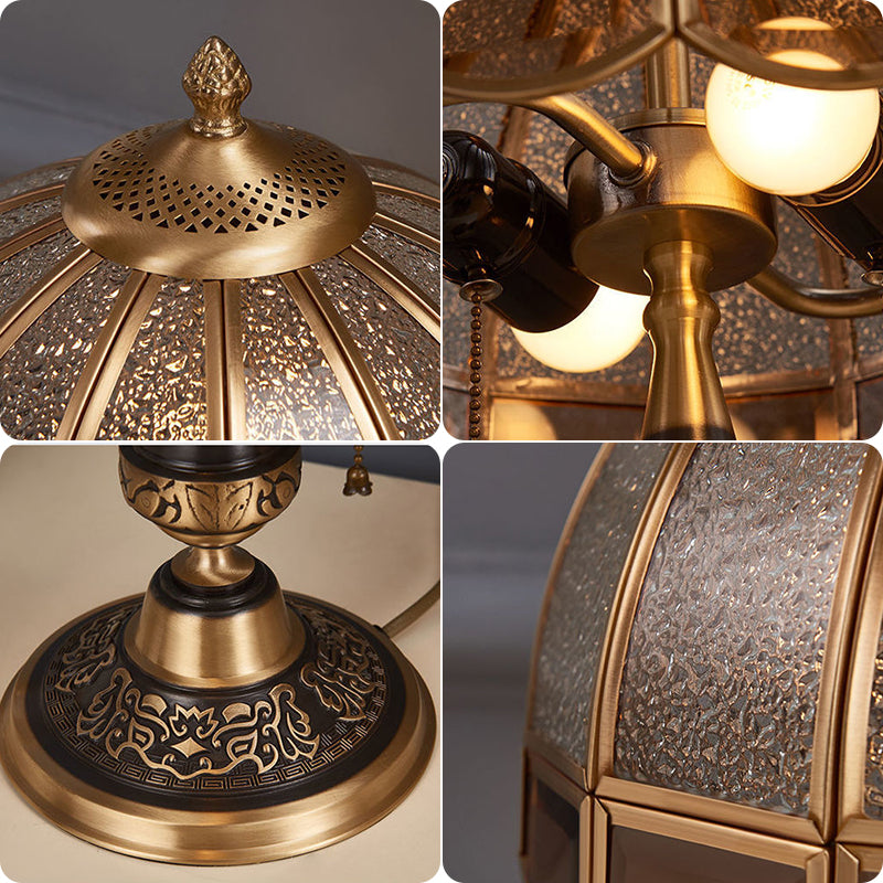 American Luxury Pure Copper Glass Table Lamp