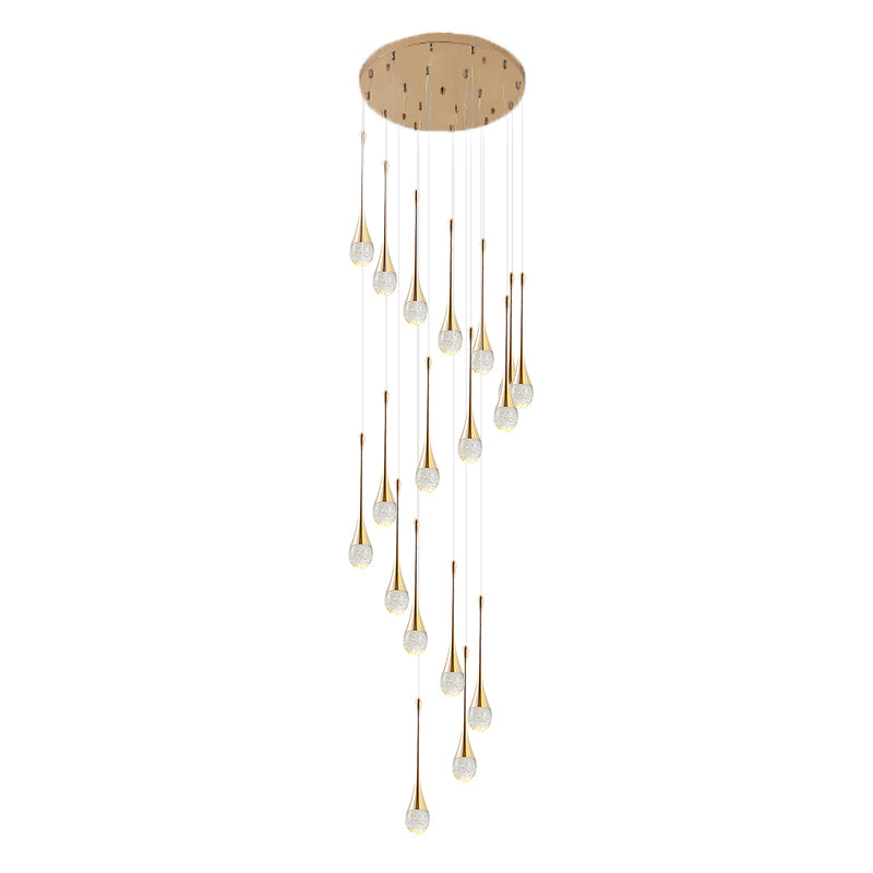 Teardrop Staircase Crystal Chandelier
