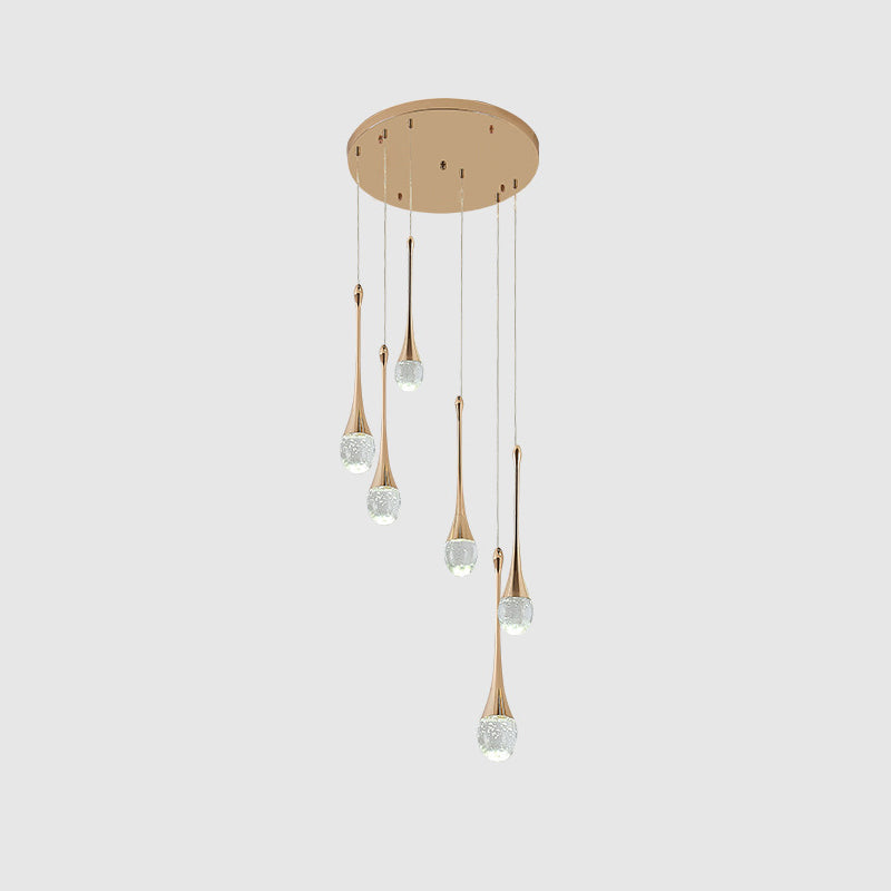 Teardrop Staircase Crystal Chandelier