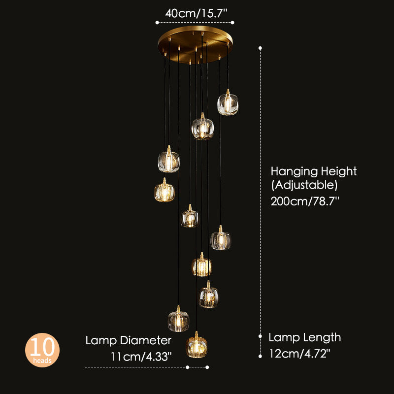 Pure Copper Anthracite K9 Crystal Chandelier