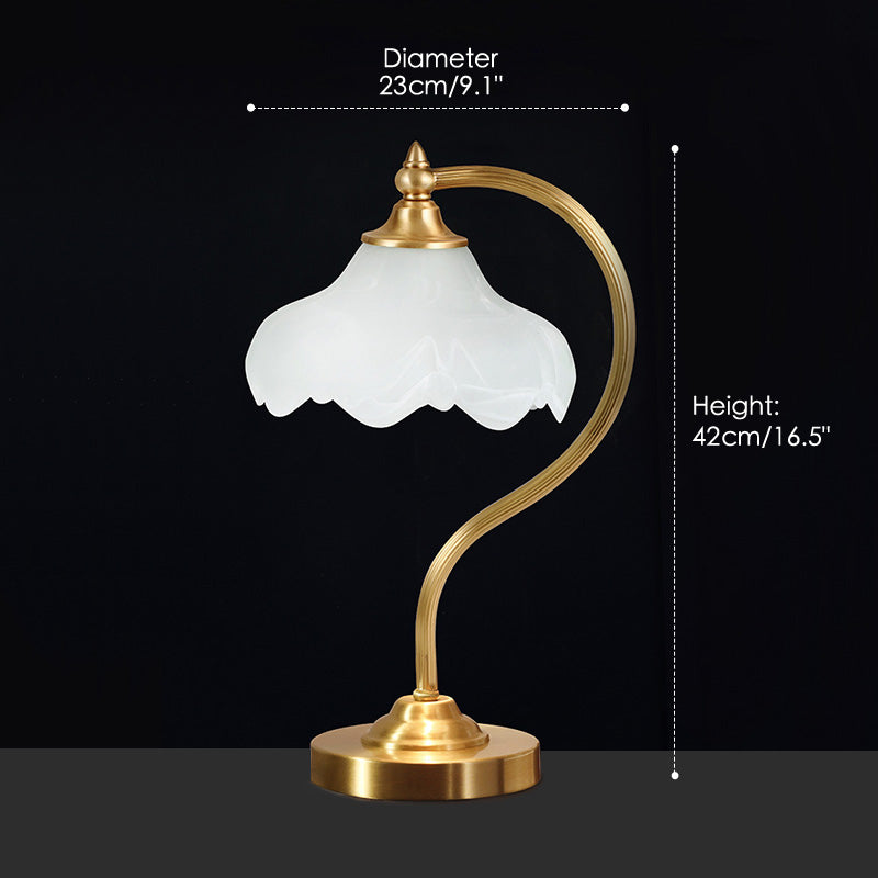 American Pure Copper Petal-Shaped Table Lamp
