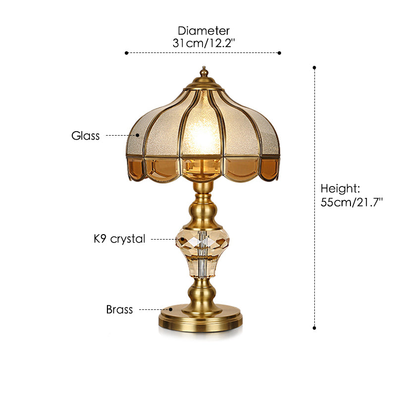 Vintage Pure Brass European Bedroom Lamps