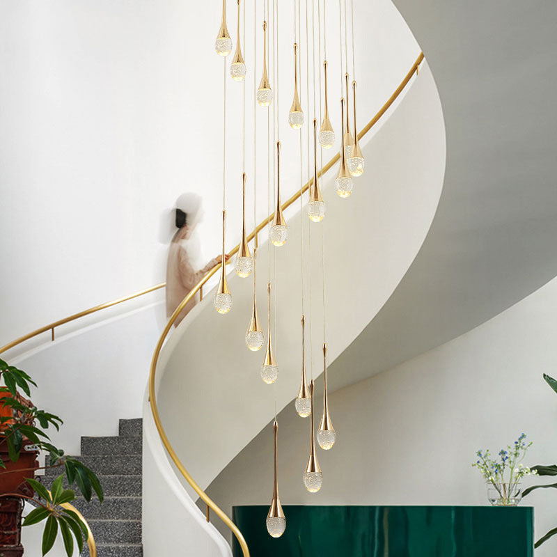 Teardrop Staircase Crystal Chandelier
