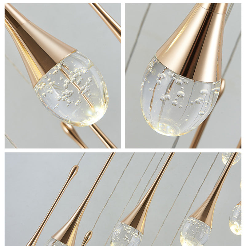 Teardrop Staircase Crystal Chandelier