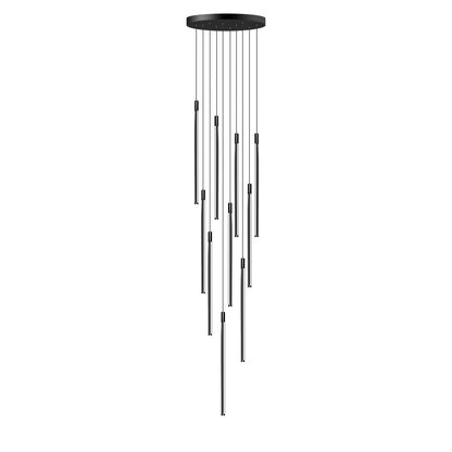 Slim cylindrical side-illuminated chandelier