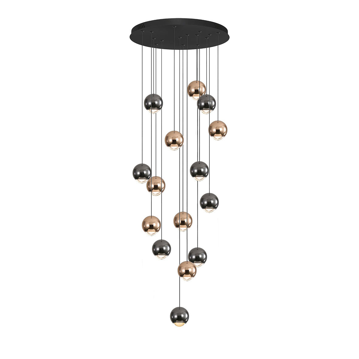 Modern Spherical Mixed Color Crystal Chandelier