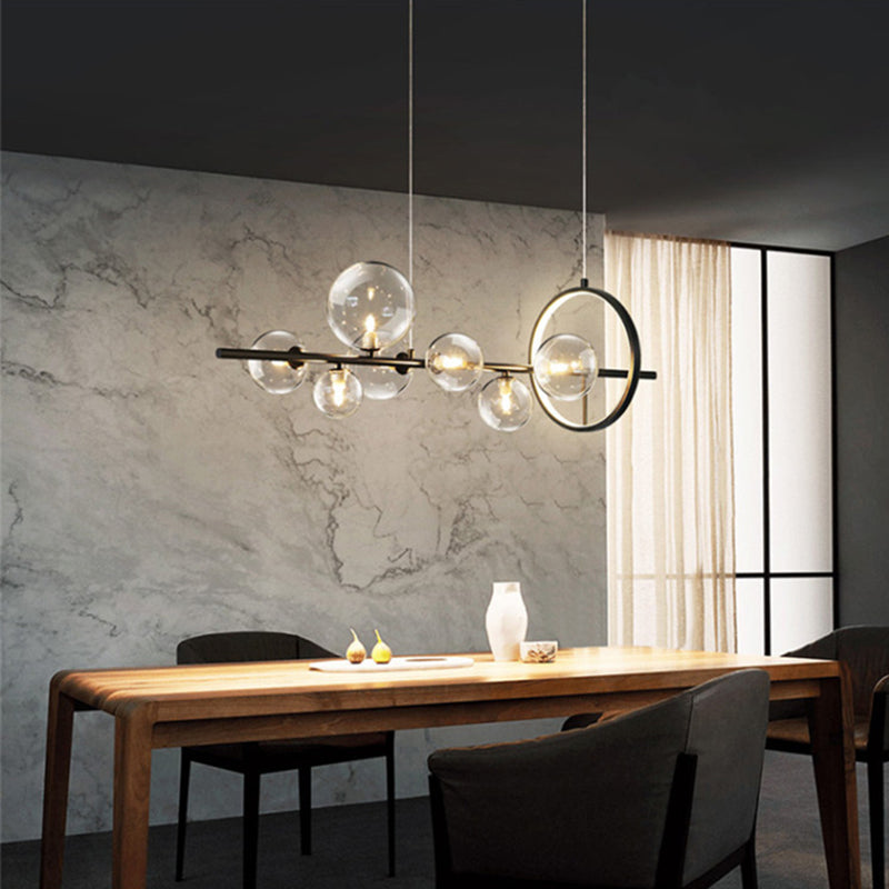 Modern Style Glass Bubble Long Chandelier