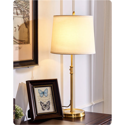 American Style Pure Copper Adjustable Table Lamp
