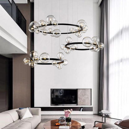 Circular Glass Bubble Chandelier