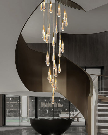 Meteor Shower Gold Dust Crystal Chandelier