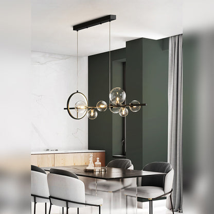 Modern Style Glass Bubble Long Chandelier