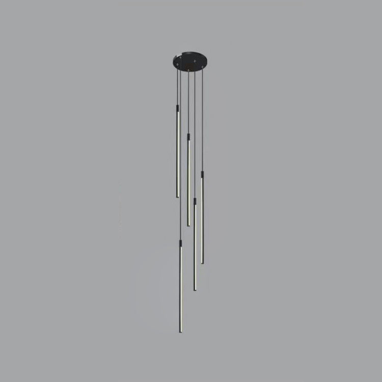 Slim cylindrical side-illuminated chandelier